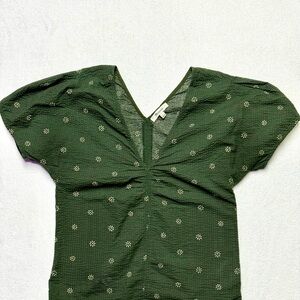 Madewell Dark Green Floral Blouse